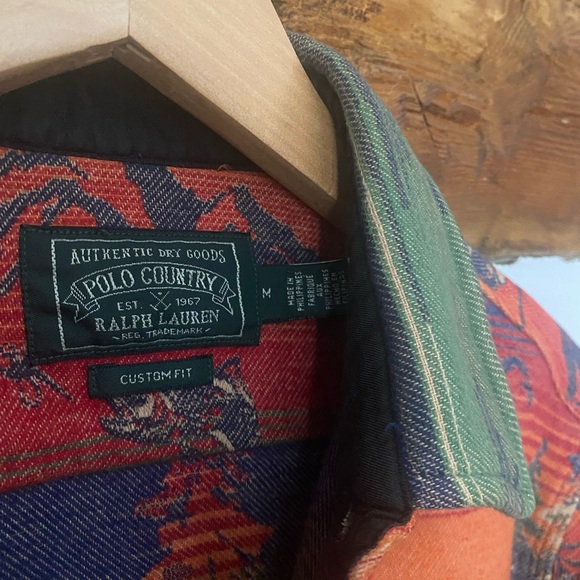POLO RALPH LAUREN Custom Fit Polo Bear Flannel Workshirt size medium - Picture 5 of 12